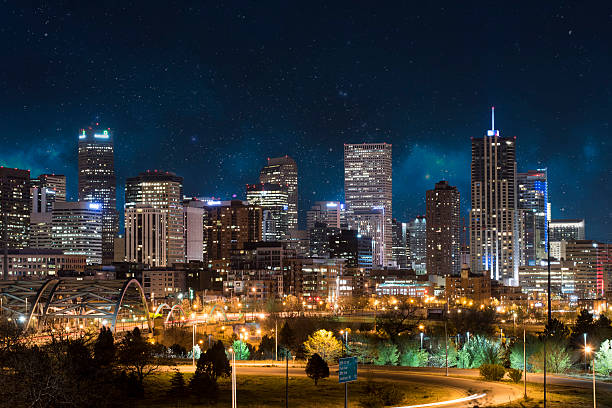 Denver, Colorado skyline at night